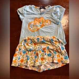 Rare Editions Little Girls 2T Floral Cowboy Hat Skort Set